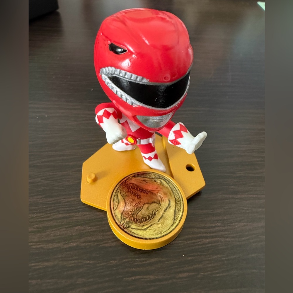 Red Power Ranger Action Figure with Gold Base